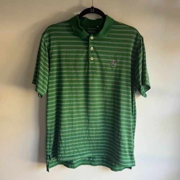 Adidas Golf • Chattanooga Golf Club Green & White Striped Climacool Polo Size L - Picture 2 of 9